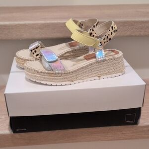 Dolce Vita Espadrilles with Yellow and Silver Straps